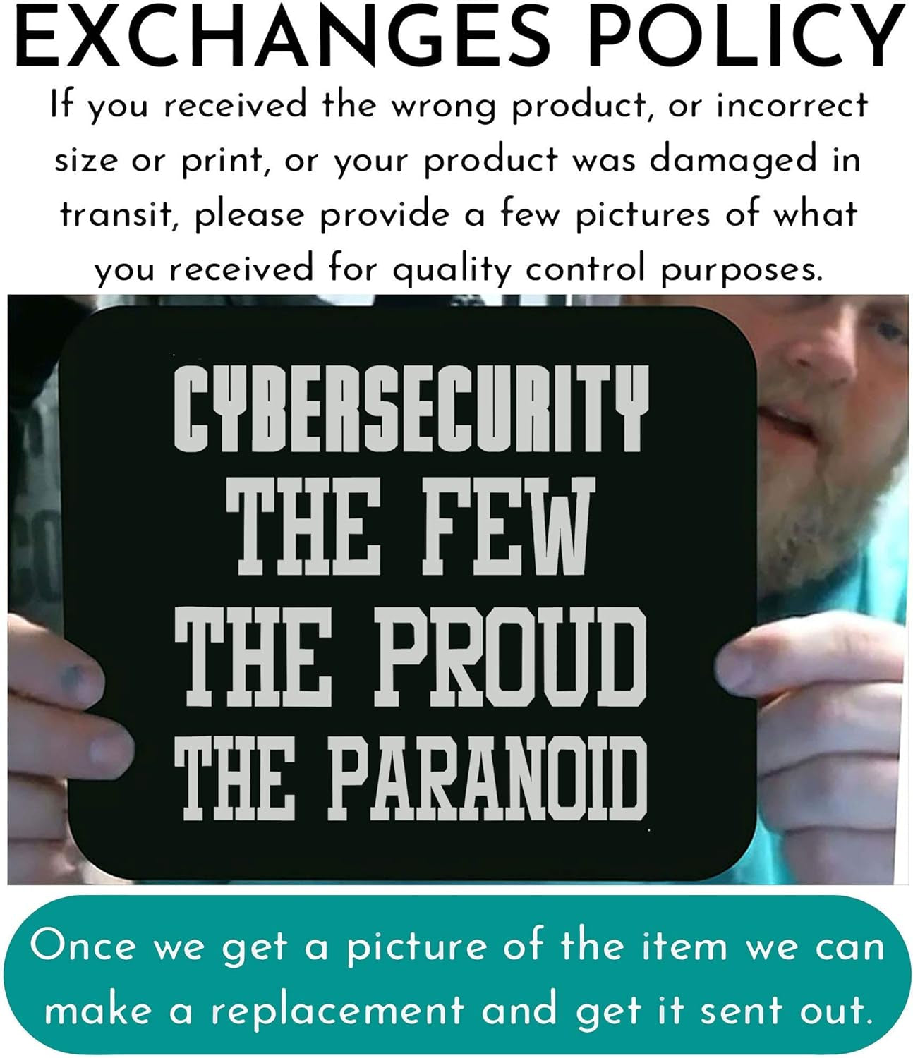 Funny Mousepad Joke Gag Gift - Cybersecurity the Few the Proud the Paranoid Funny Office Canvas 9Inch Mouse Mat Mouse Pad