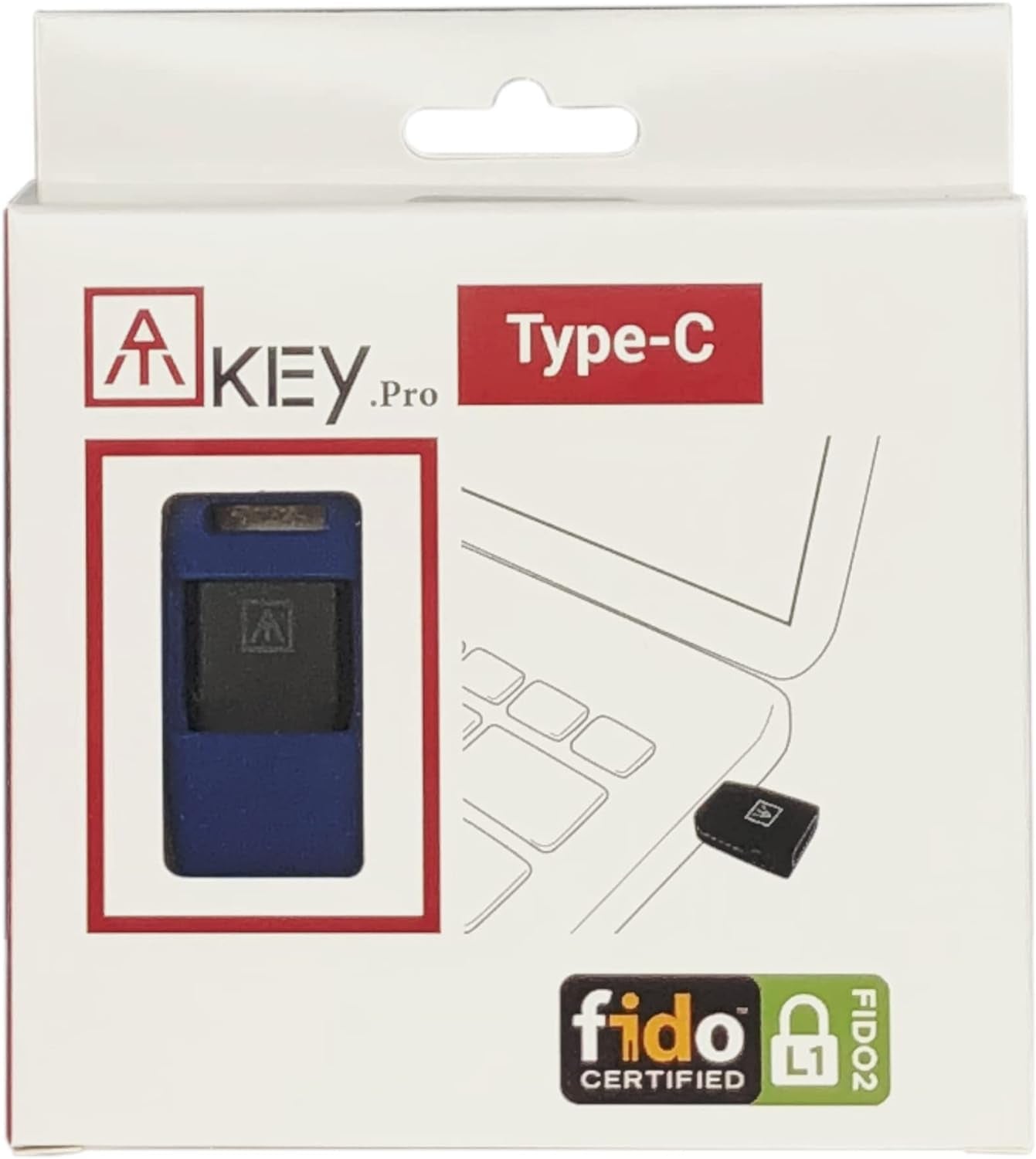 Atkey.Pro - FIDO2 Certified Security Key, USB Fingerprint Authentication USB-C Ports, Protect Online Accounts : Windows, Linux, Mac OS, Google, Bank of America, Facebook, Twitter, Apple