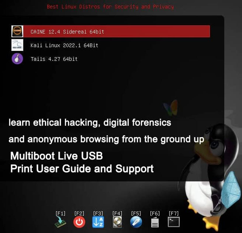 USB for Kali Linux 2023,Tails Linux 5.15,Caine 13 | 32GB 3IN1 Bootable Linux USB Flash Drive | Ethcial Hacking Tools,Digital Forensics Tools,Anonymous Browsing for Best Security & Privacy