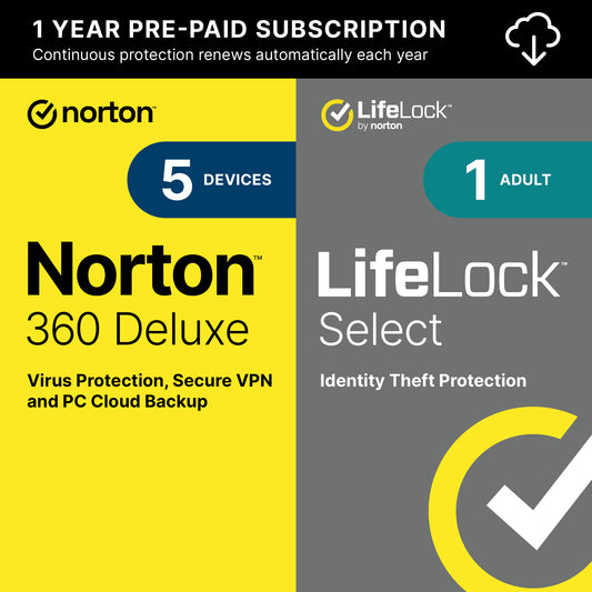 360 + Lifelock Select, All-In-One Privacy and Identity Software 1 Yr Sub [Digital Download]