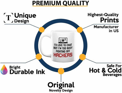 Cyber Security Coffee Mug 11Oz White -I'D Love to Chat - Hacker IT Security Software Engineering Programmer Coder IT Analyst Network Engineer Computer Engineer