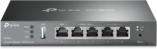 ER605 V2 Wired Gigabit VPN Router | up to 3 WAN Ethernet Ports + 1 USB WAN | SPI Firewall SMB Router | Omada SDN Integrated | Load Balance | Lightning Protection