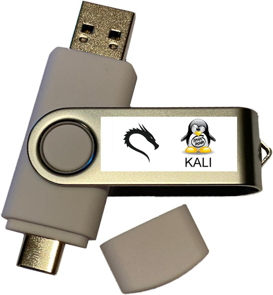 Linux Kali Operating System Install Bootable Boot Recovery Live USB Flash Thumb Drive- Ethical Hacking and More USB-C Compatible