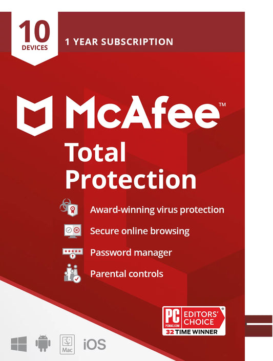 ® Total Protection, Antivirus Security Software, 10 Devices, 1 Year Subscription – Product Key